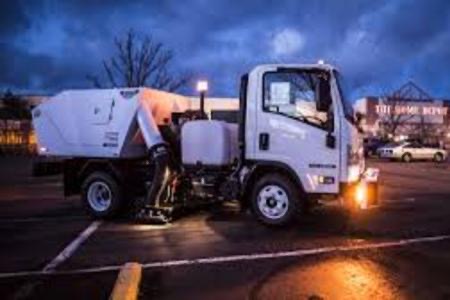 A clean parking lot at a Loveland commercial property